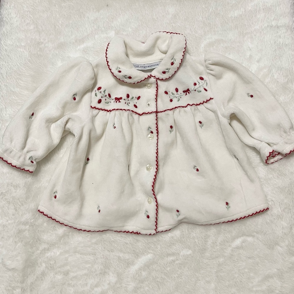 🎀 3-6 months baby girl jacket floral 🎀 baby girl clothes white soft